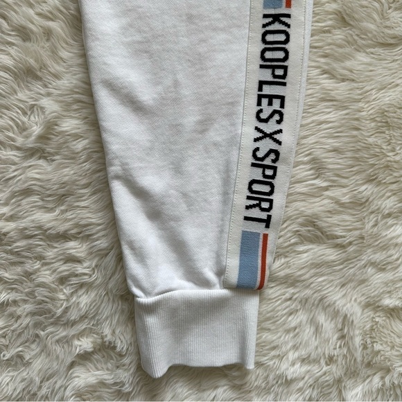 The Kooples Sweatpants Kooples x Sport Ecru Joggers Stretch Waist Logo Trim 2 - Picture 7 of 11